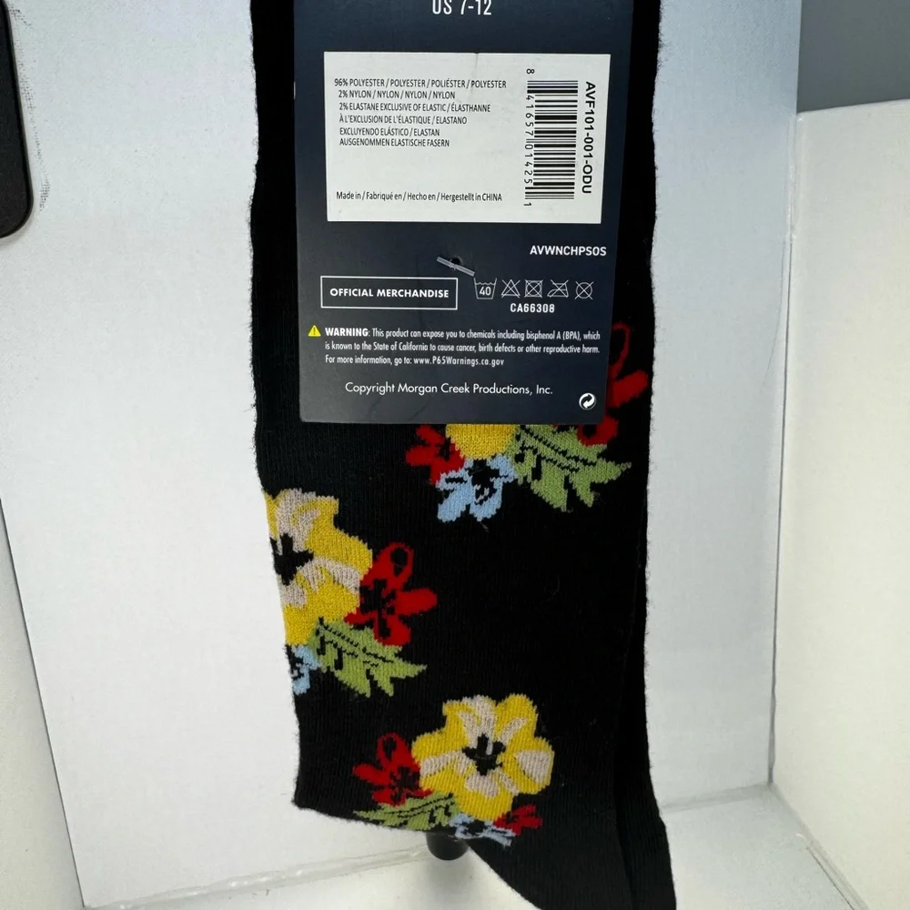 One Size One Pair Ace Ventura Socks Shoe‎ Size 7-12 Black